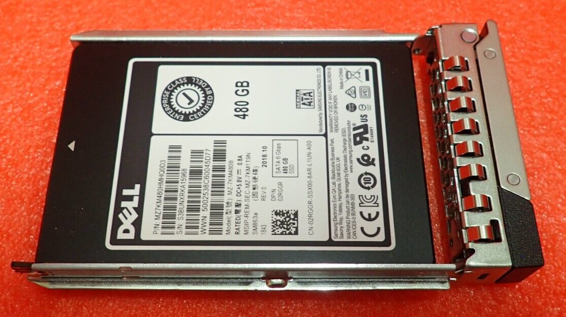 Dell PowerEdge 480GB 2.5" SATA 6Gb/s MLC Mixed Use SSD 2RGGR MZ-7KM480B
