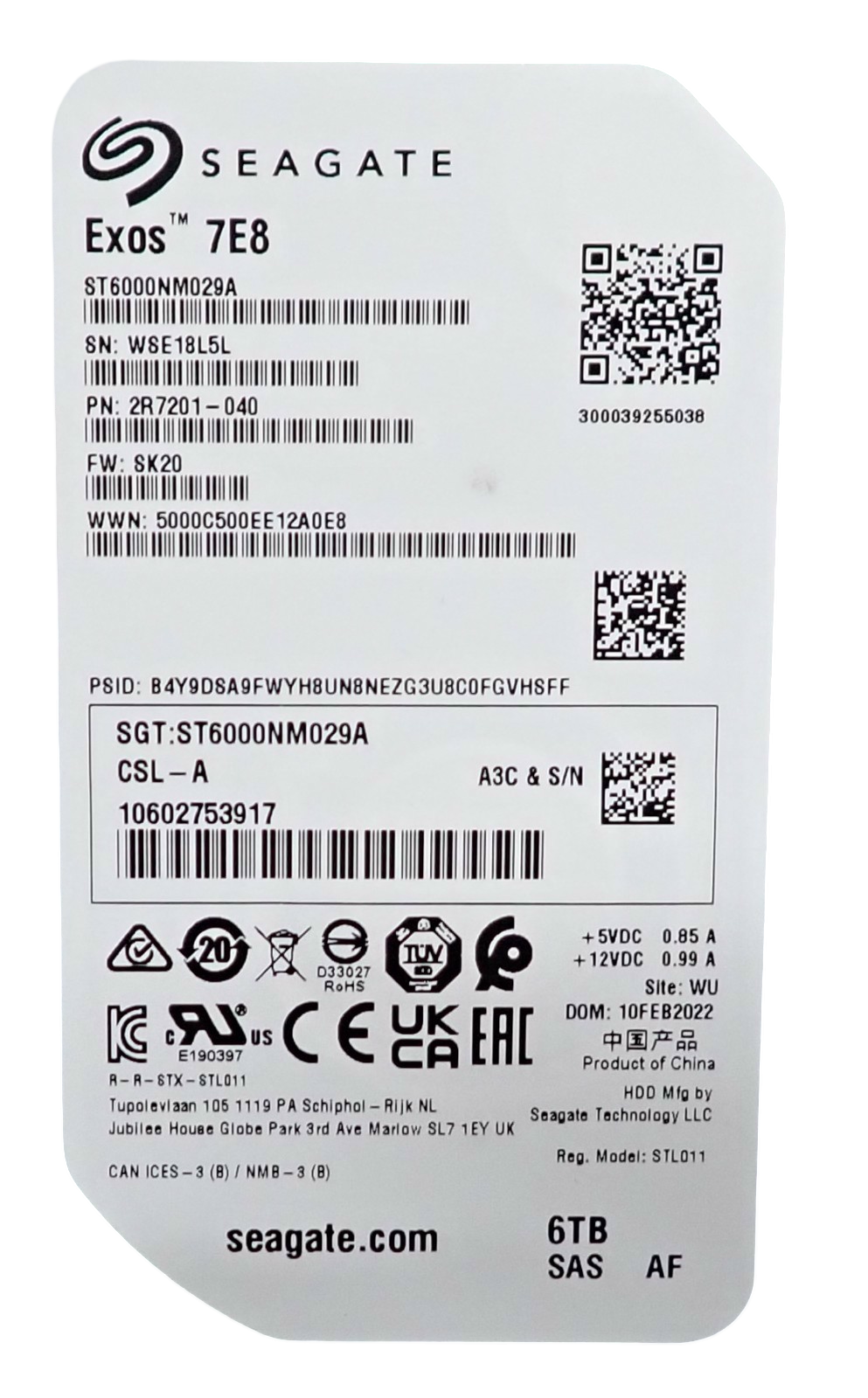 NEW Fujitsu Eternus 6TB 7.2K SAS 12G LFF Hard Drive FTS:ETJ4NB6A-L-W For JX40 S2