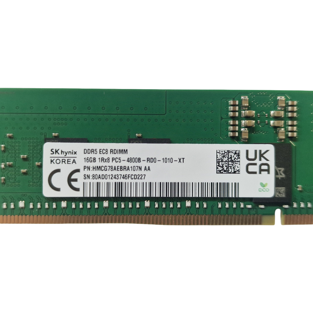 SK Hynix HMCG78AEBRA107N Lenovo 16GB 1Rx8 PC5-4800B ECC RDIMM Memory 5M31E39652
