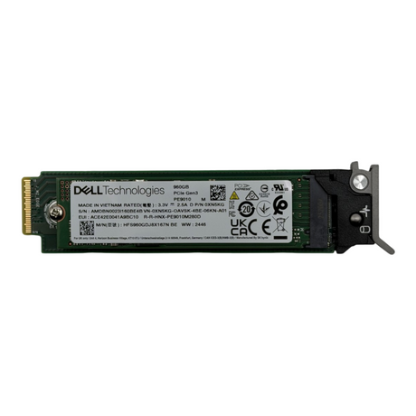 New Dell 960GB PCIe 4.0 NVMe RI M.2 SSD 4H05X HFS960GEJ8X167N + KH121 Caddy