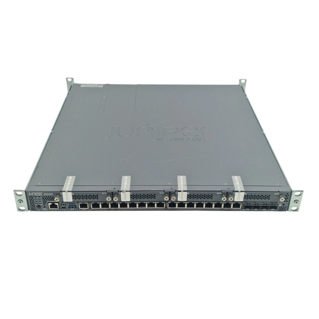 Juniper SRX380-P-SYS-JB-AC 16x 1GE RJ45 PoE+ 4x 10GE SFP+ 1U Firewall + REM lic