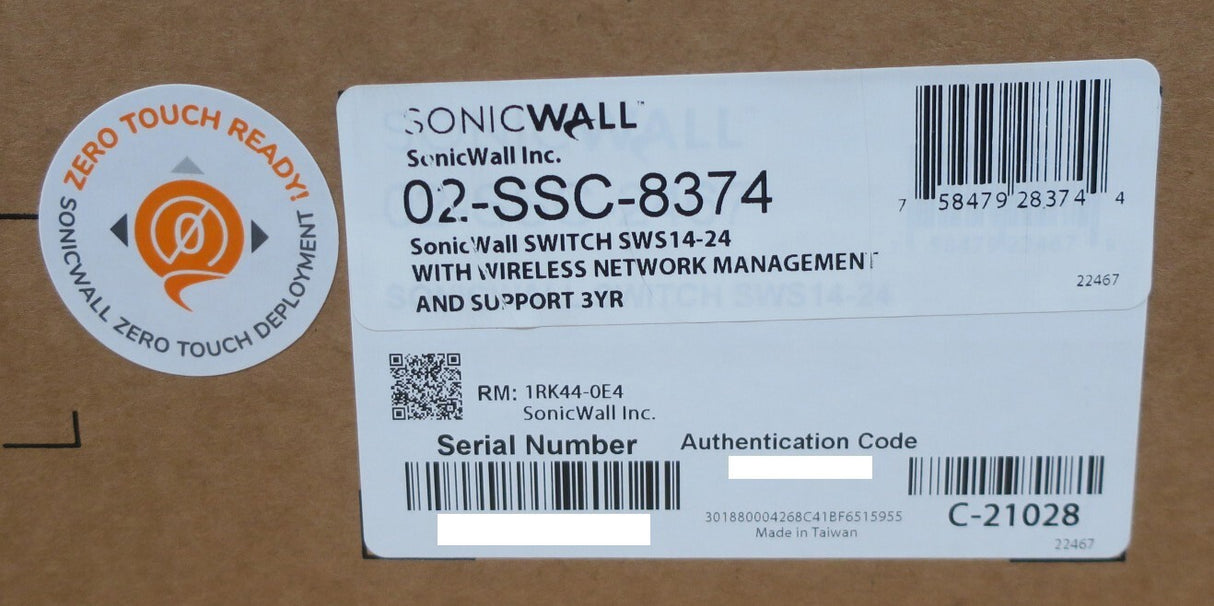 NEW SonicWall SWS14-24 24x 1GbE 4x SFP+ Switch + Wireless Ntwrk Mgnt 3Yr Support
