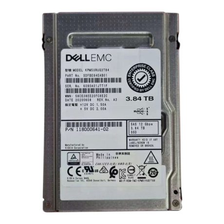 Dell EMC 3.84TB 12G SAS 2.5'' RI SSD 118000641-02 + VNX / SAE Array Caddy