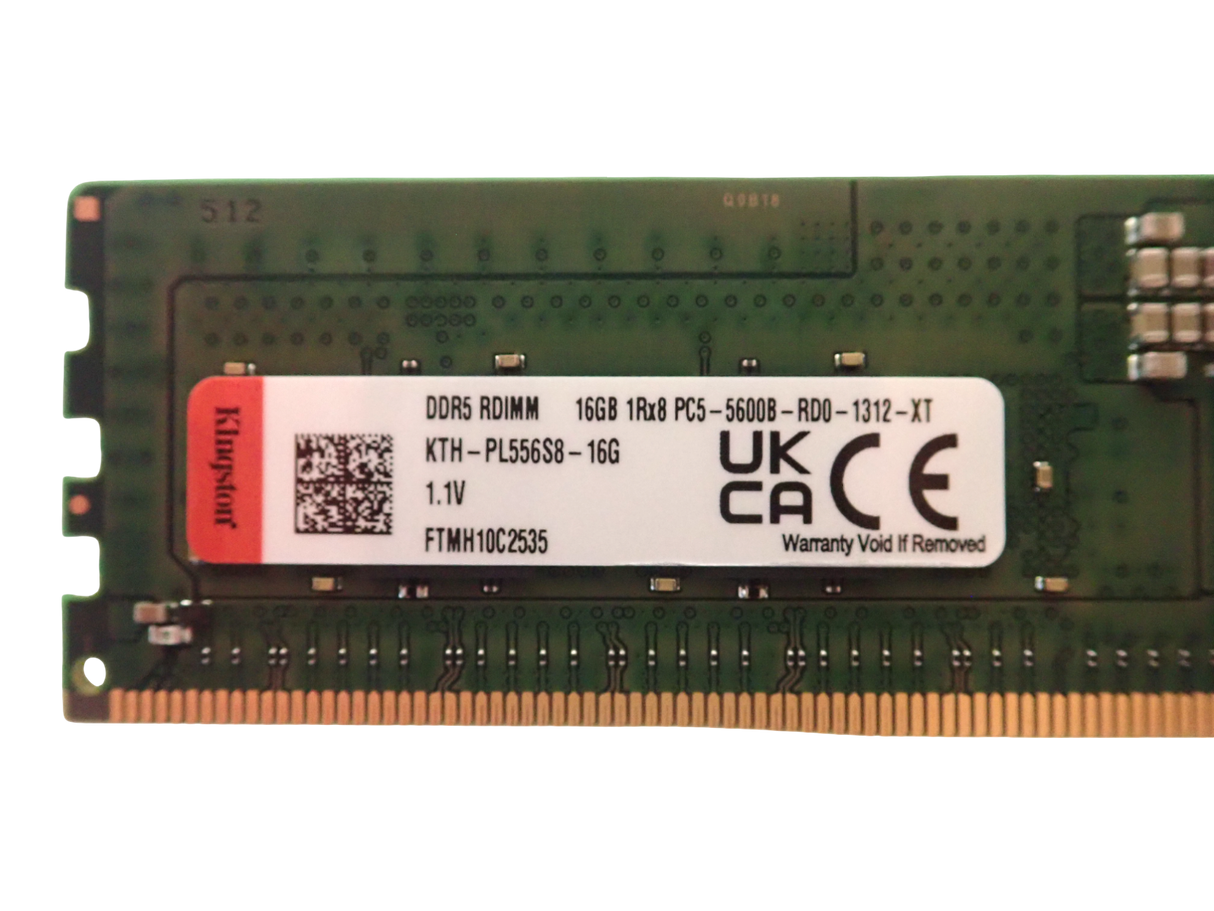 NEW Kingston 16GB 1Rx8 PC5-5600B DDR5 ECC RDIMM Server Memory KTH-PL556S8-16G