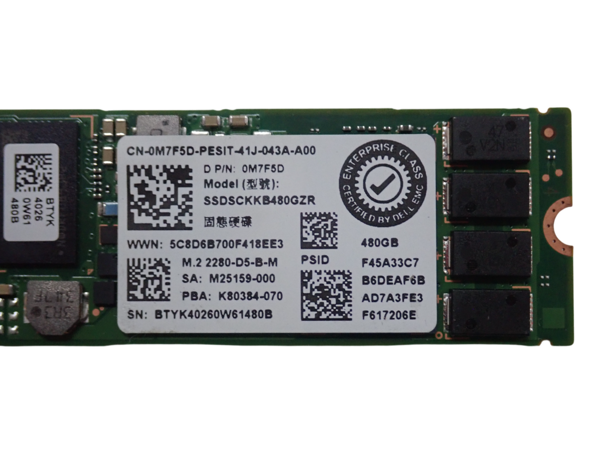 NEW Dell M7F5D 480GB Enterprise Class M.2 2280 SATA 6Gbps SSD SSDSCKKB480GZR