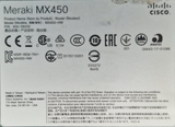 Cisco Meraki MX450-HW Cloud Managed Security Appliance UNCLAIMED