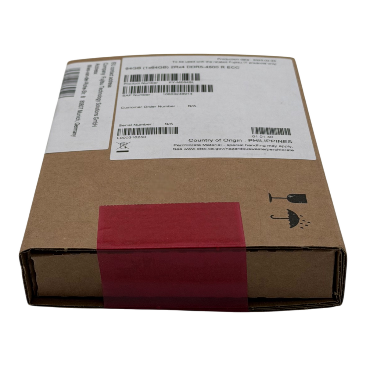 New Fujitsu 64GB 2Rx4 DDR5-4800R PC5-38400 ECC RDIMM Server Memory PY-ME64SL
