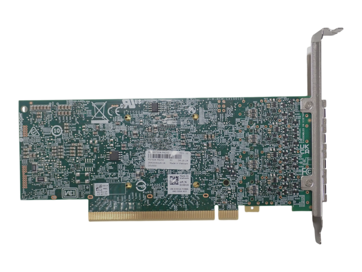 NEW Dell Broadcom 57504 Quad Port 25GbE SFP28 Network Adapter Full Height J3D14