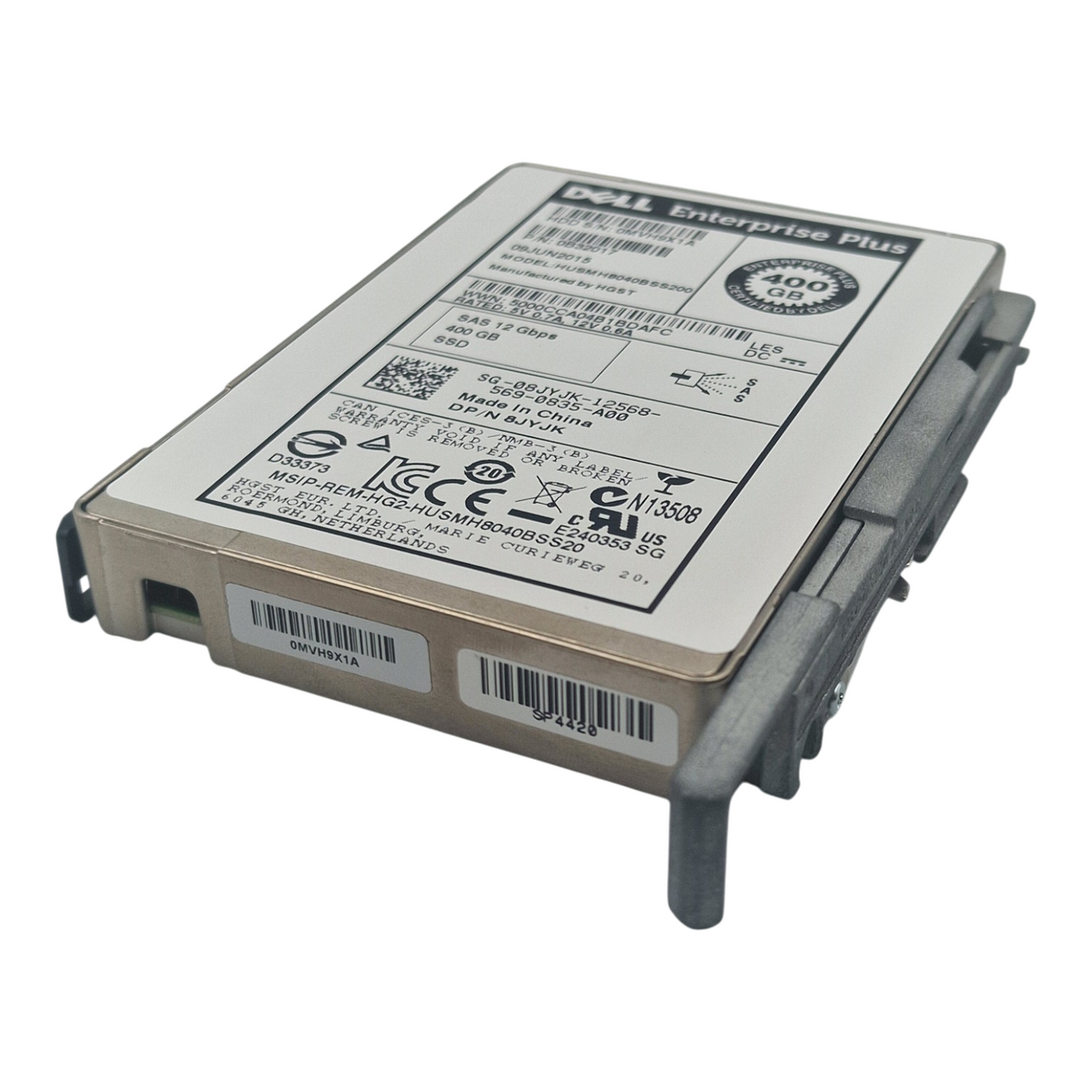 Dell 400GB 12G 2.5" SAS Enterprise Plus SSD 8JYJK HUSMH8040BSS200 + FD332 Caddy