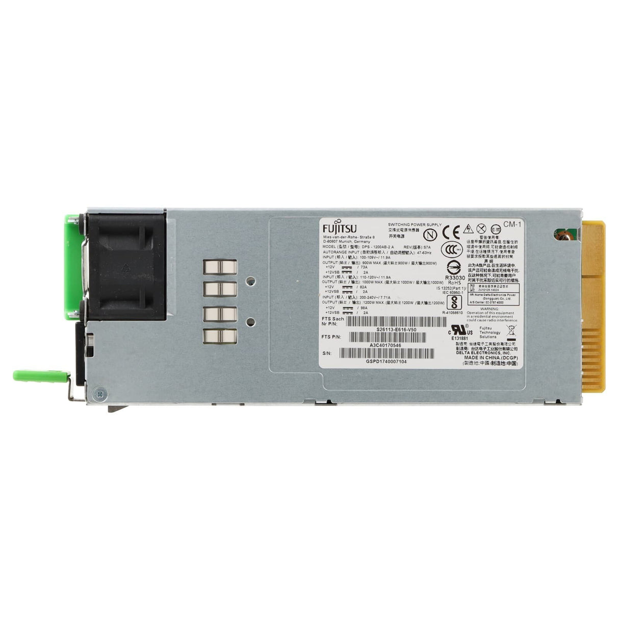 Fujitsu A3C40170546 1200W Redundant Platinum Power Supply PSU For RX2530 RX2540